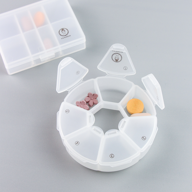 Three round 7 - sheet accessories contain box portable sealed packaging box medicine box ear nail ring