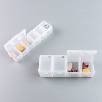 Three 6-grid jewelry earrings storage box Travel portable transparent plastic portable sealed dispensing small medicine box empty box