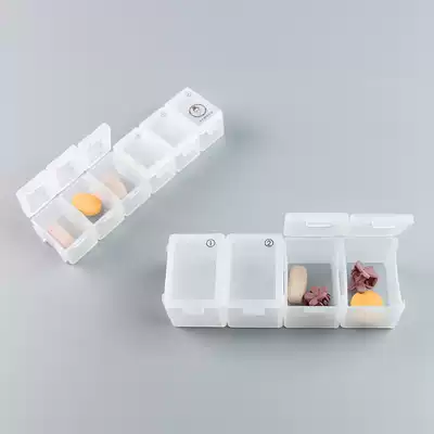 Three 6-grid Jewelry earrings storage box travel portable transparent plastic carry-on sealed small medicine box empty box
