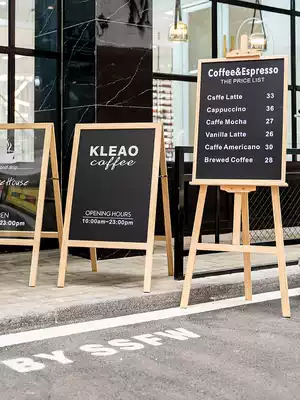 Miki Zhu solid wood bracket shop with small blackboard billboard handwritten chalk board mobile blackboard promotion menu