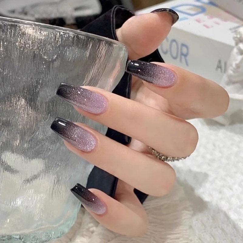 Nail Patches Galaxy Starlight Gradient Black Nail Art Glitter Long Ballet Nails Wearable Nails Fake Nails Nail Pieces Nail Patches Galaxy Starlight Gradient Black Nail Art Glitter Long Ballet Nails Wearable Nails Fake Nails Nail Pieces