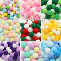 Cat silent 3cm colorful hair ball diy polyester non-fading plush ball pet elastic toy nylon hair ball