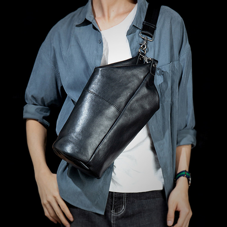 McCain for Street Trend Men Anti-theft Real Leather Brock Multifunctional Single Shoulder Bag Casual Head Casual Length Handle