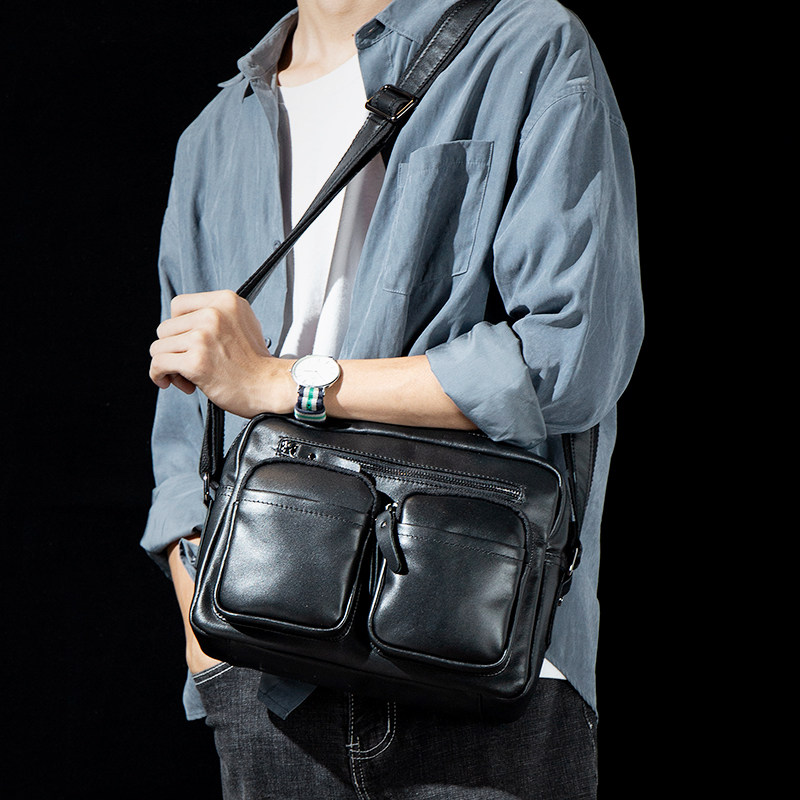 MAIWAY Maiwei Korean version of the trendy leather shoulder bag business casual men's bag head layer cowhide messenger bag fashion shoulder bag