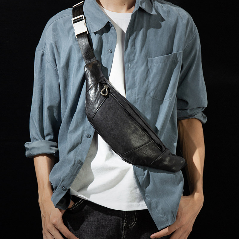 MAIWAY Maiwei's new first layer cowhide waist bag men's leather chest bag messenger bag mobile phone bag multifunctional shoulder bag - Taobao