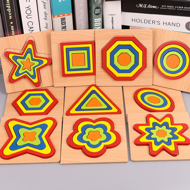 Montessori Montessori intelligence early education children identify color shape cognition pairing jigsaw puzzle toy children teaching aids