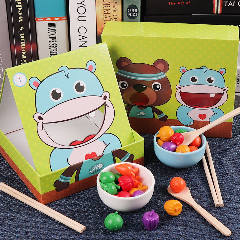 Montessori educational early education baby clamp chopsticks training toys 2-3 years old 4 kindergarten teaching aids hand-eye coordination exercise