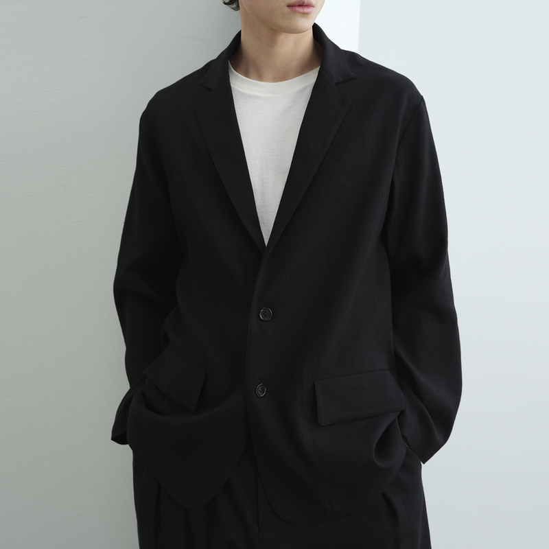 Npopo Japanese Imported Natural Textured Linen Wool Casual Jacket, Comfortable, Dry, Simple and Stylish Suit