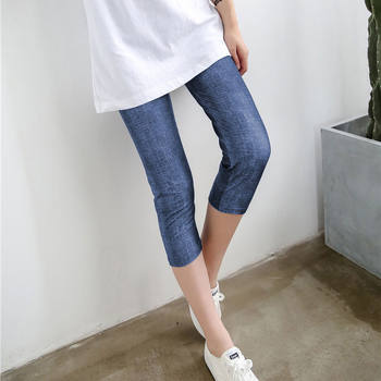 Free shipping, high elastic fashionable pants, imitation denim thin style