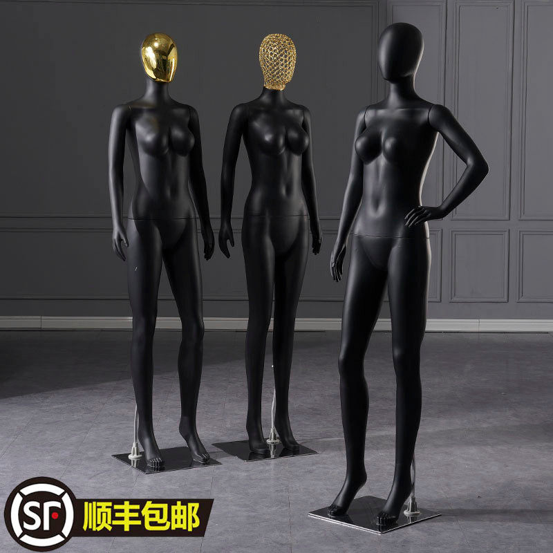 Female Model Matt Black Whole Body Hollowed-out Human Body Fake People Women's Clothing Mall Wedding Dress Clothing Store Props Clothes Show Racks
