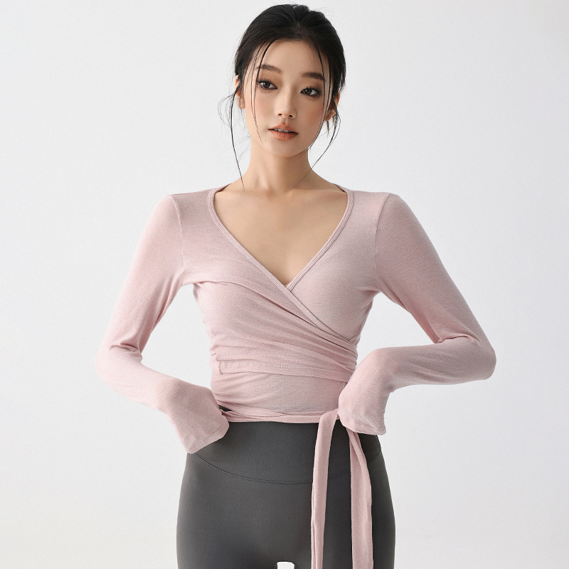 Weightlifting Fairy Sexy Strappy Quick-Drying Fitness Clothing for Women, Professional Pilates Training Sports Slim-Fit Yoga Wear Long Sleeves