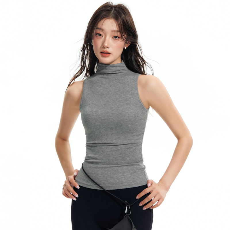 Weightlifting Fairy High Neck Sleeveless Sports Vest Women's Tencel Lyocell Fitness Top Slim Fit High Elastic Yoga T-Shirt Weightlifting Fairy High Neck Sleeveless Sports Vest Women's Tencel Lyocell Fitness Top Slim Fit High Elastic Yoga T-Shirt