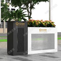 Cafe restaurant Wrought iron combination flower box square Floor-to-ceiling custom flower pots Outdoor landscape flower trough Flower bed fence