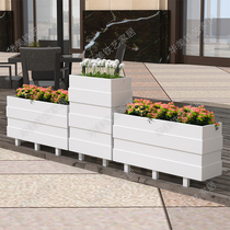 Creative floor-to-ceiling wrought iron flower trough Outdoor Wrought iron flower box combination modern planting box Flower bed square flower rack