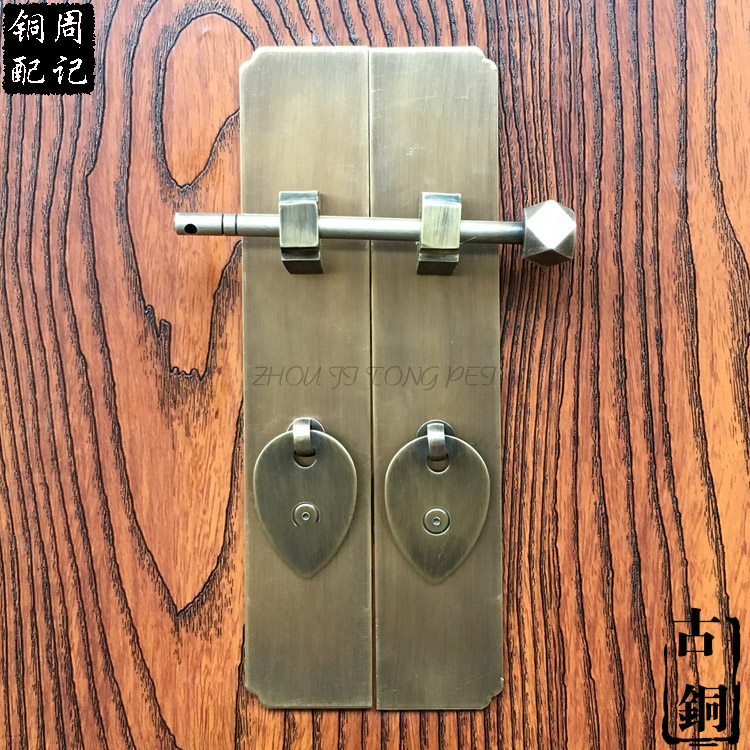 Chinese Imitation Antique Drawer Cabinet Door Handle Classical Furniture Copper Accessories Wardrobe Pull Ring Pure Copper Vertical Stripe Straight Handle