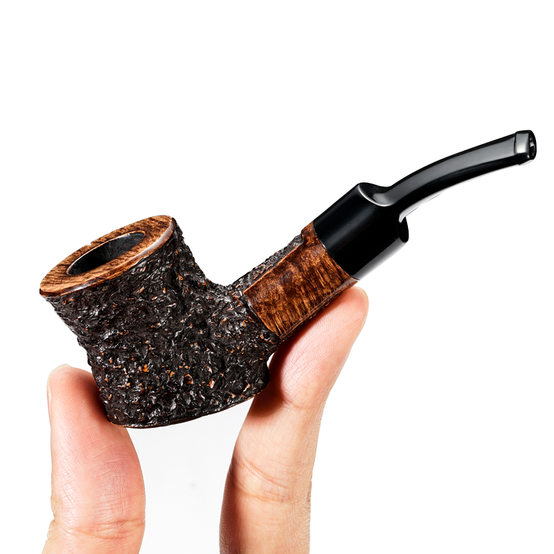 Imported briar wood roots handmade old-fashioned small men's pipe tobacco shredded wooden hammer bucket classic standing table bucket with accessories