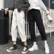 Quần lửng nữ sinh viên mùa xuân và mùa thu Hàn Quốc của thủy triều hoang dã ulzzang phong cách Harajuku quần jeans 9 điểm quần harem