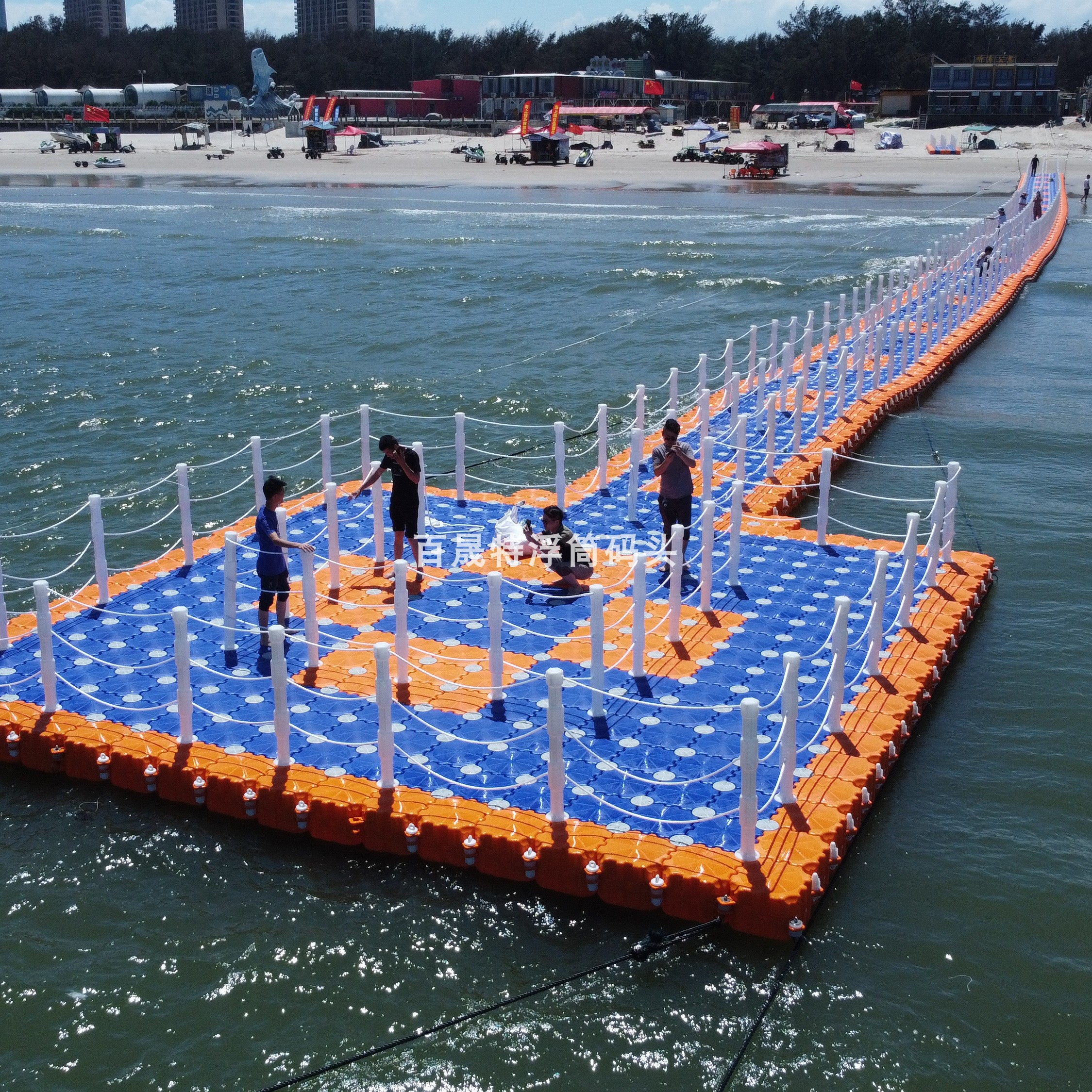Fishing float stage high density polyethylene offshore surf bridge yacht dock leisure entertainment park landscape platform