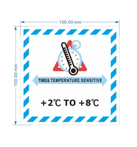 2 to 8 time temperature sensitive medical cargo label transport warning languages entered the refrigeration reminder label