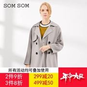 Somsom Soma 2018 mùa thu Hàn Quốc của áo khoác lông màu rắn dài tay áo len nữ - Áo Hàn Quốc