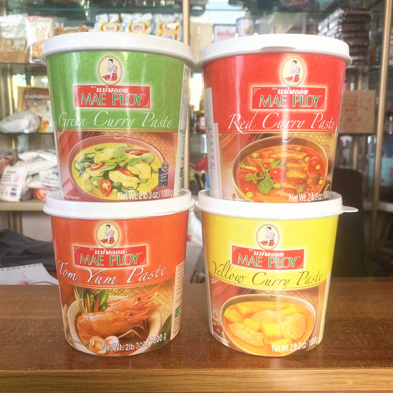 Thai Tainiang Green Curry Paste 1kg*12 Cans Tom Yum Sauce Thai Hot Pot Base Curry Chicken Vegetable Dish