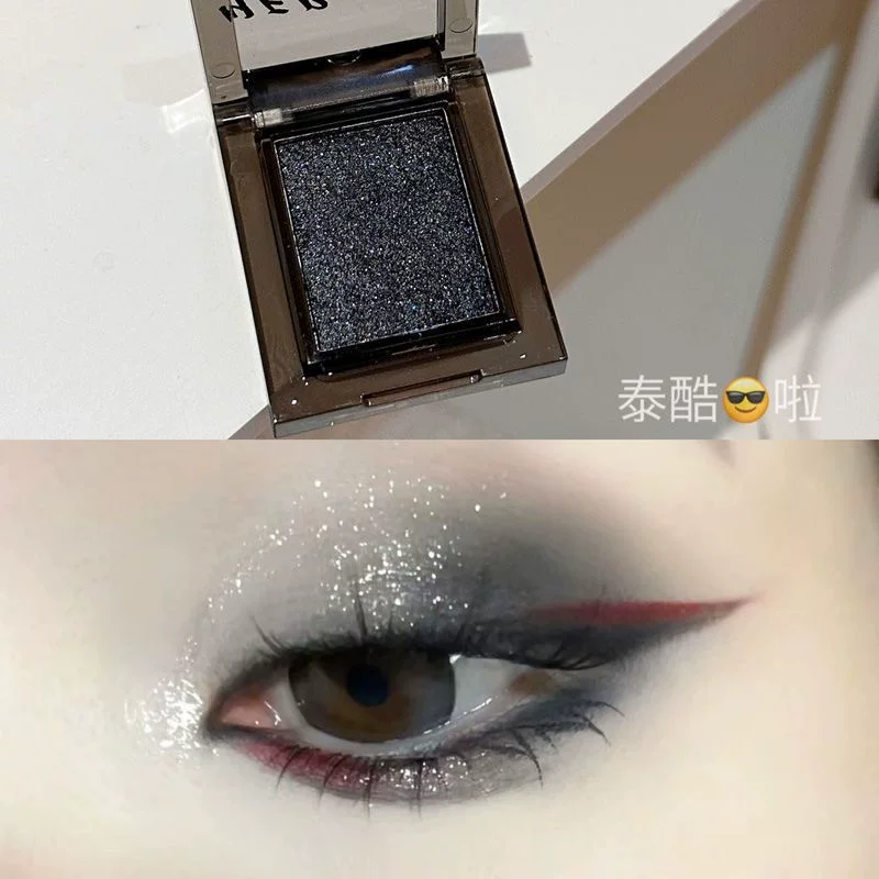 BlingBling Girl Heart!Однотонная тени для век супер-глазурь черное мерцание осветляющее резкое и тонкое вспышка новые модели