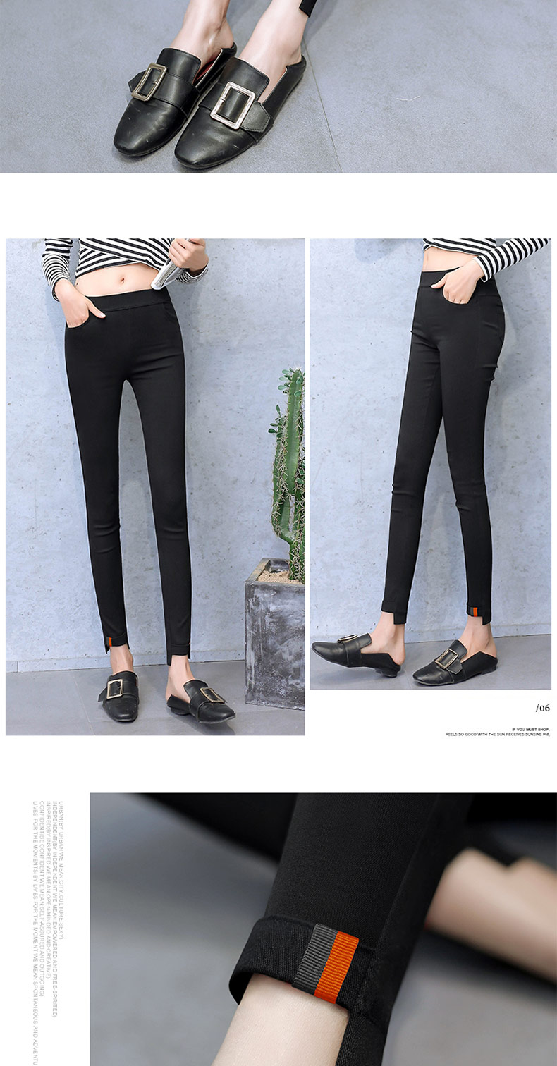 2018 phiên bản Hàn Quốc mới của mùa thu đông màu đen cộng với quần legging nhung dày bên ngoài mặc quần bó sát chân bút chì eo cao quần áo nữ đẹp