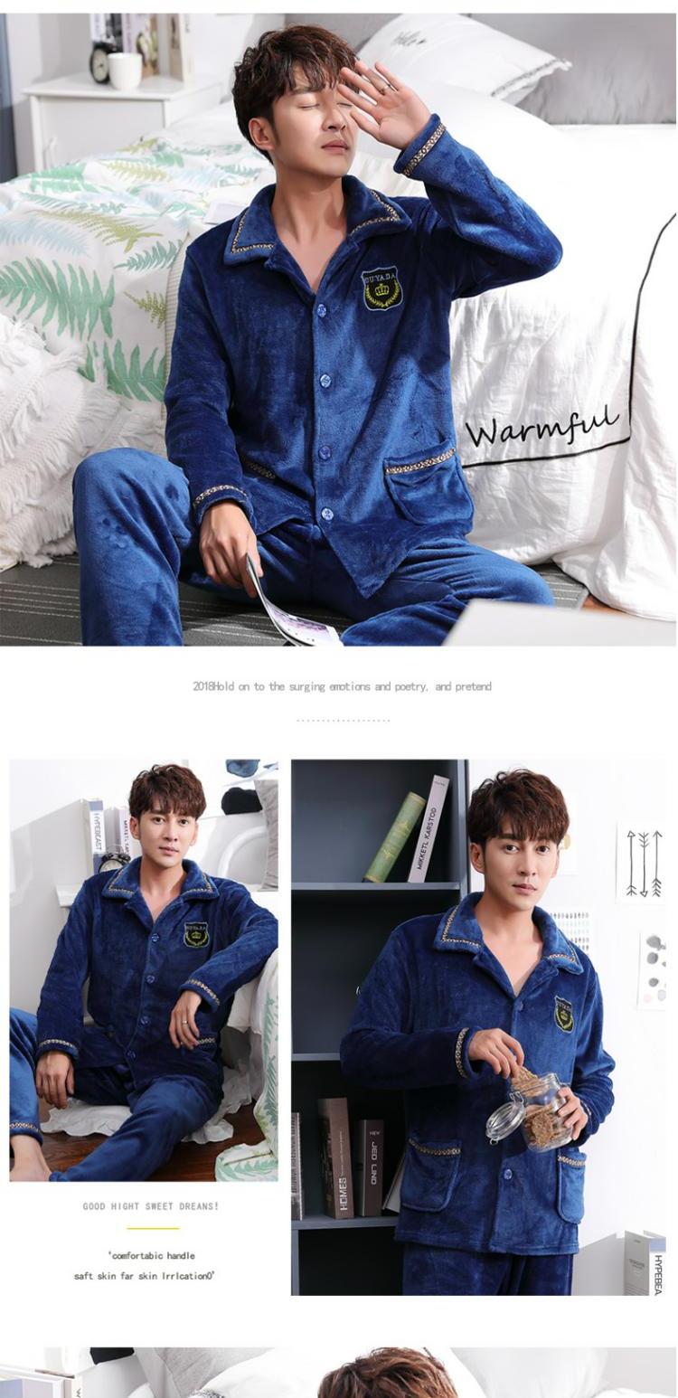 Đồ ngủ nhung san hô nam dày mùa đông cộng với nhung thanh niên nam mùa thu và mùa đông flannel kích thước lớn dịch vụ gia đình J5IRKsxaLO do bo dep