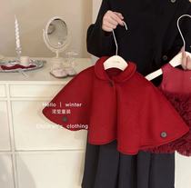 Dessert Cheese | Years Favorite Girls Wool Handmade Double-Sided Cloak New Years and Christmas Coat