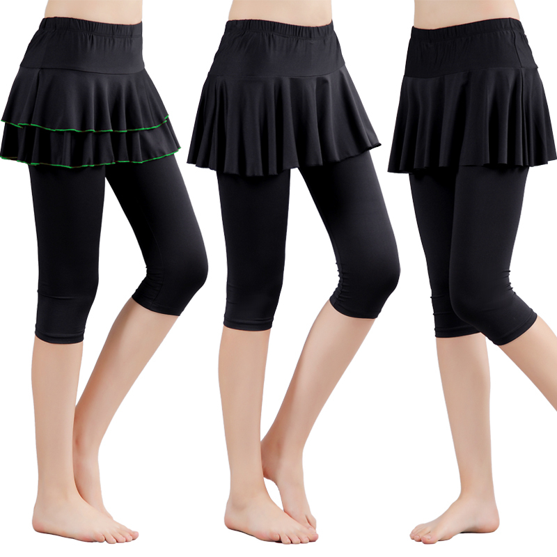 Square Dance Pants, Summer Dance Skirt Pants, Women's Dance Pants Skirt, Latin Practice Capri Pants, Sports Fitness Yoga Pants