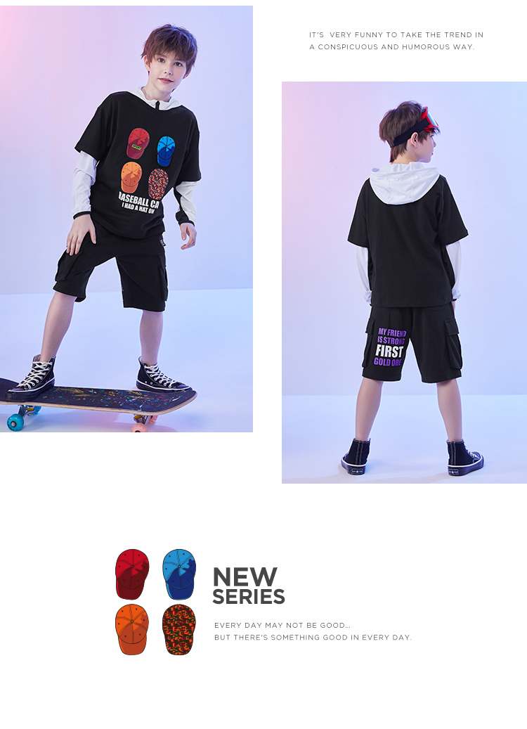 Balla Balla Boy Áo thun ngắn tay 2019 Mùa hè Mặc quần áo trẻ em Mặc trẻ em Cotton Một nửa tay áo Big Boy Baby Boy - Áo thun áo phông không cổ bé trai