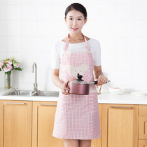 Di Jialun anti-fouling and oil-proof cotton fabric coat polyester cotton peva apron home apron kitchen sleeveless cotton linen