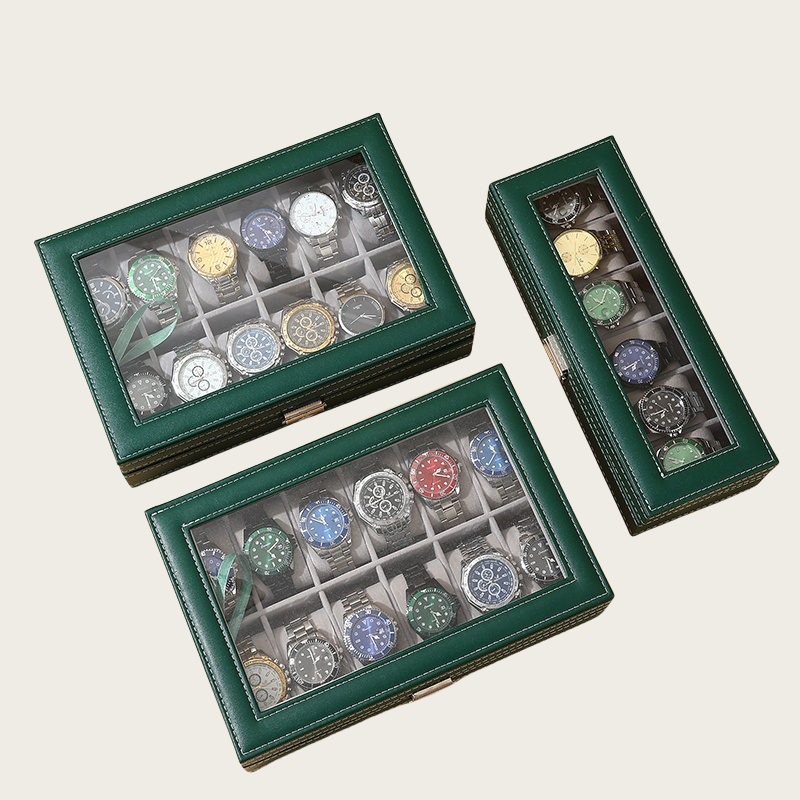 Leather Watch Storage Box, High-End Watch Collection Box, Watch Box, Leather Transparent Watch Box, Home Jewelry Box Leather Watch Storage Box, High-End Watch Collection Box, Watch Box, Leather Transparent Watch Box, Home Jewelry Box