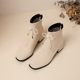 Sweet bow back zipper thick medium heel boots low heel short boots large size 434445464748 size shoes