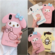 Applicable to Apple x mobile phone case 7plus female 6s six xs seven xr anti-fall cinnamon dog lying down iphonexsmax set