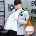 Áo khoác nam mùa thu và mùa đông cộng với áo khoác nhung dày Nam giới Teen Hàn Quốc Casual Slim Sinh viên Áo khoác ấm bộ vest nam Áo khoác