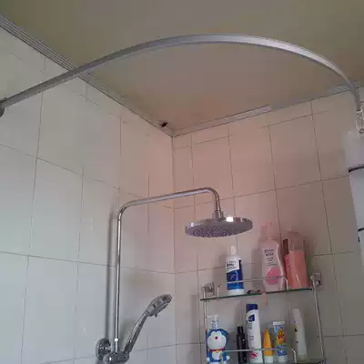 Classic arc shower curtain rod non-perforated L-shaped round U-shaped square U-shaped special-shaped shower curtain track custom shower curtain rod