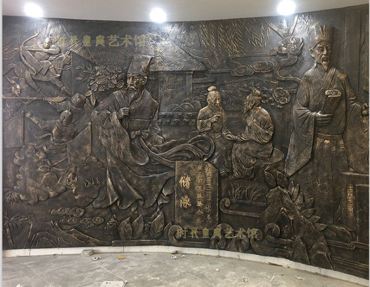 Sandstone relief FRP imitation copper forged copper campus three-dimensional image wall decoration indoor and outdoor decorative mural customization