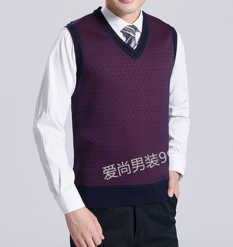 Áo len mới nam áo len trung niên kinh doanh áo len giản dị nam cộng với áo lót nhung áo cardigan nam
