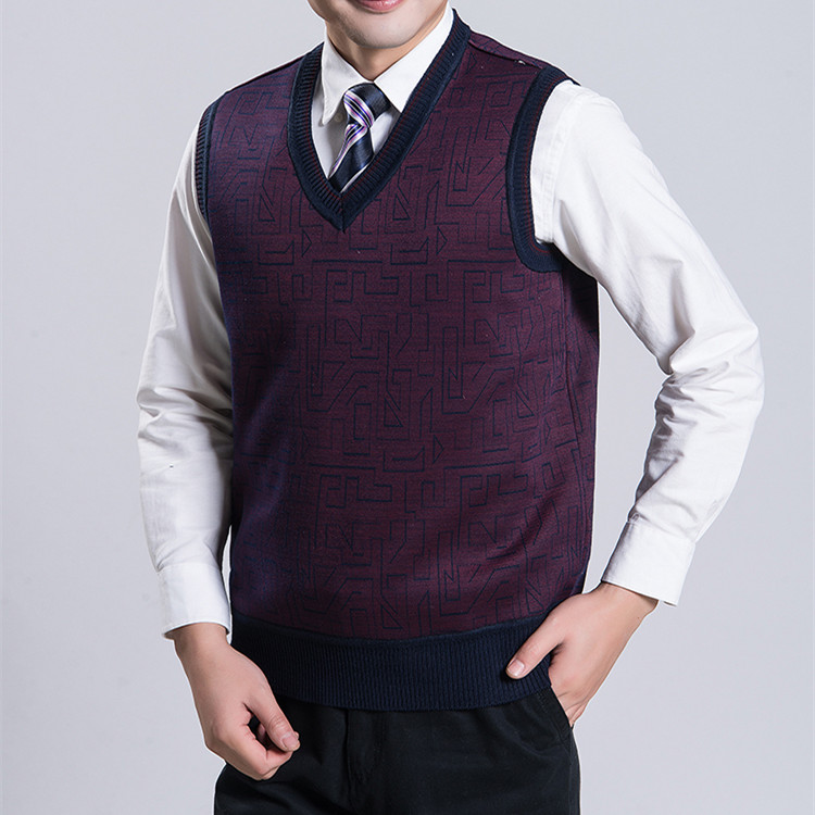 Áo len mới nam áo len trung niên kinh doanh áo len giản dị nam cộng với áo lót nhung áo cardigan nam