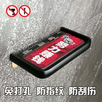 Punch-free space aluminum phone holder thickened black single-layer Public dressing room hotel bathroom toilet small shelf