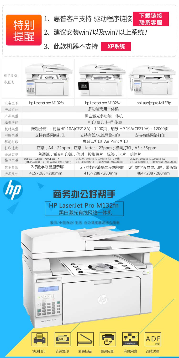 Máy in mạng không dây laser đen trắng HP HP m132fw A4 văn phòng quét bản sao fax một - Thiết bị & phụ kiện đa chức năng