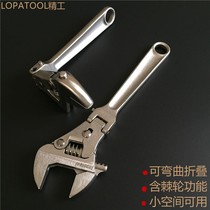 Narrow space wrench bendable adjustable wrench Ratchet Curved movable plate Multi-function folding movable plate Import