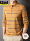 Woodpecker All-Cotton Lapel Men's Long-Sleeved T-Shirt 2025 Spring New Striped Business Casual Breathable Polo Shirt