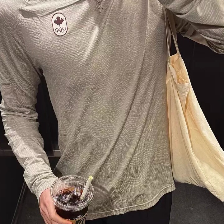 Lulu Style Canada Olympic Limited Edition Cool Breathable Slimming Fitness Sports Long-Sleeve Commuter Base T-Shirt Lulu Style Canada Olympic Limited Edition Cool Breathable Slimming Fitness Sports Long-Sleeve Commuter Base T-Shirt