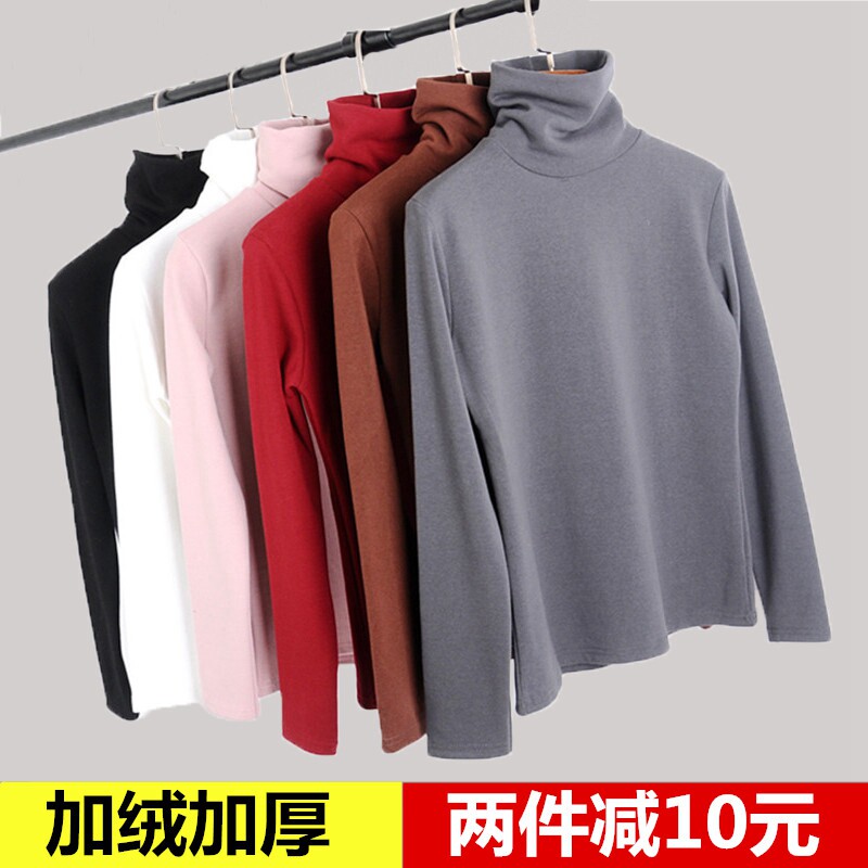 Pregnant women wear thickened turtleneck autumn clothes T-shirt Long sleeve maternity clothes Winter turtleneck top velvet warm clothes