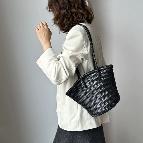 Оригинальное ретро кожаное ведро, небольшая сумка, сумка на одно плечо, французский ретро стиль, воловья кожа, из натуральной кожи