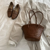 Оригинальное ретро кожаное ведро, небольшая сумка, сумка на одно плечо, французский ретро стиль, воловья кожа, из натуральной кожи