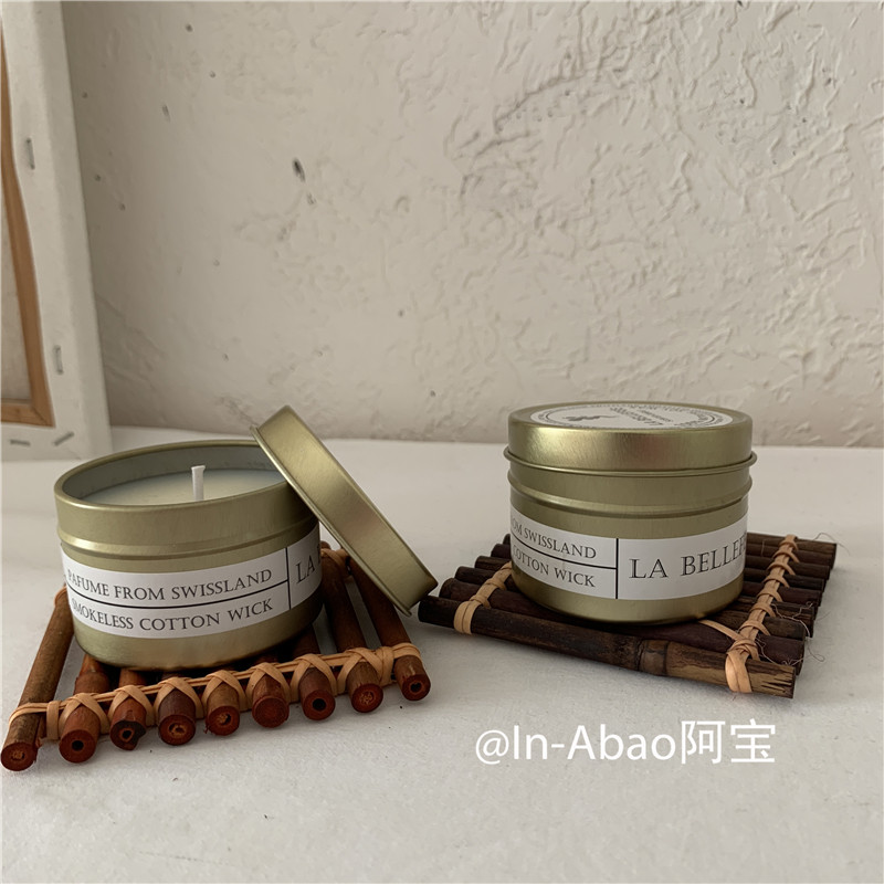 Po-Korean ins wind simple retro gold canned scented candle smoke-free fragrance soothe the mind and clean the air