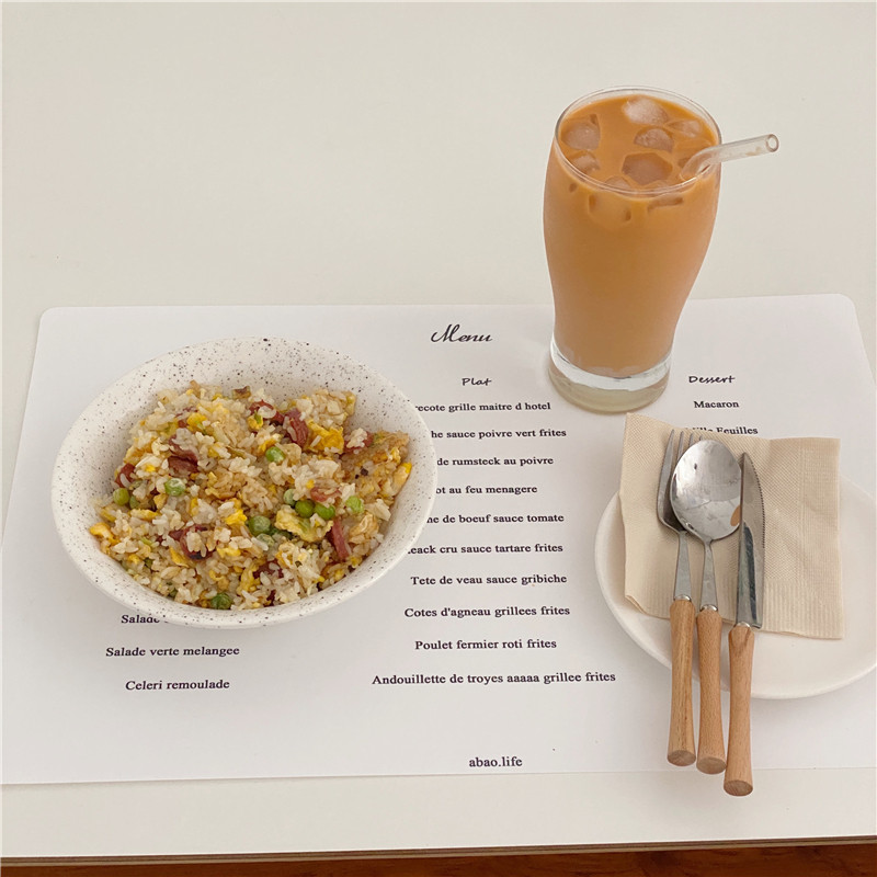 Po-Homemade Han Feng ins French Retro Props Simple Waterproof, Oil-proof and Anti-fouling Home Plate Pad